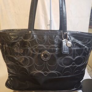 Coach Signature Stitch Large Leather Tote Bag